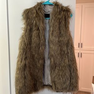 Brown Faux Fur Vest | Size: XS | Color: Brown